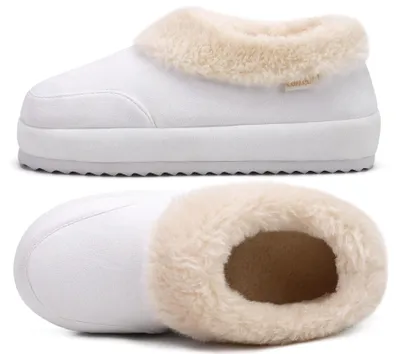 Produktbild von Warme Winterhausschuhe für Damen mit Plüschfutter und Wildleder