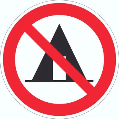 Produktbild von Zelten verboten Symbol Aufkleber Kreis Ø30mm