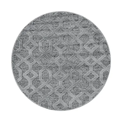 Produktbild von Hochflor Teppich PISA Grau 120 cm Rund