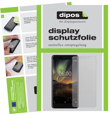 Produktbild von 2x Schutzfolie für Nokia 6 (2018) matt Displayschutzfolie Folie Display Schutz