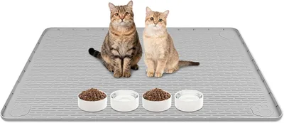 Immagine prodotto di Tappetino assorbente per lettiera per gatti, dimensioni 40" x 71 cm, extra grande, impermeabile, colore grigio