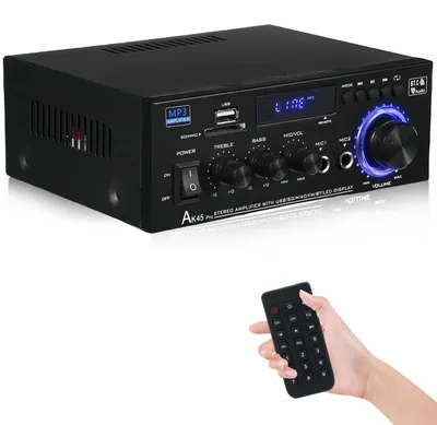 Image de Amplificateur Hi-Fi Mini Stéréo - Bluetooth 5.0 - 80 W - Noir