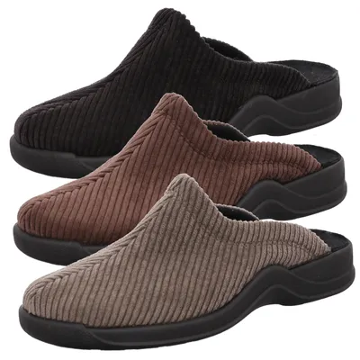 Produktbild von Rohde Herren Hausschuhe Pantoffeln Cord Vaasa-H 2740, Größe:46 EU, Farbe:Schwarz