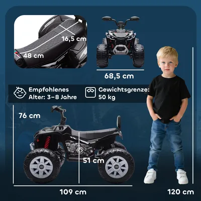 Obrázok produktu pre AIYAPLAY 24V elektrické štvor Koleso pre deti, s 2 motorami, pre 2 osoby, s prednými svetlometmi, čierna farba