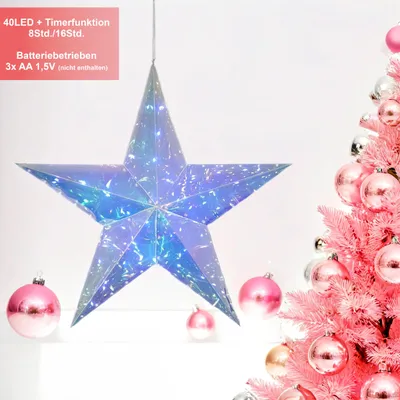 Produktbild von LED Weihnachtsstern 51cm 40LED batteriebetrieben Stern Deko