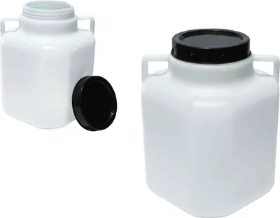 Zdjęcie produktu dla Beczka 10L plastikowa kwadratowa, szeroka szyjka, atest STERK
