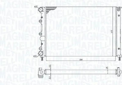 Zdjęcie produktu dla MAGNETI MARELLI 350213198400 Chłodnica wody Chłodnica silnika do ALFA ROMEO 147 (937)