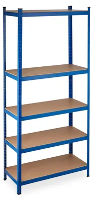 Produktbild von Relaxdays Schwerlastregal XL, Traglast 1325 kg, 220x100x45 cm, 5 Böden, zum Stecken, Stahl, für Keller & Garage, blau