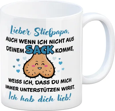 Produktbild von Stiefpapa, ich hab dich lieb Kaffeebecher mit Spruch
