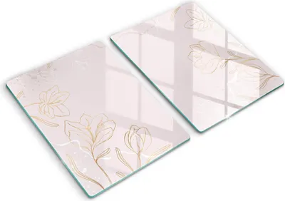 Produktbild von Abdeckung Glas - Küchenabdeckung - 2x40x52 cm - Abdeckplatte -Blumenumrisse