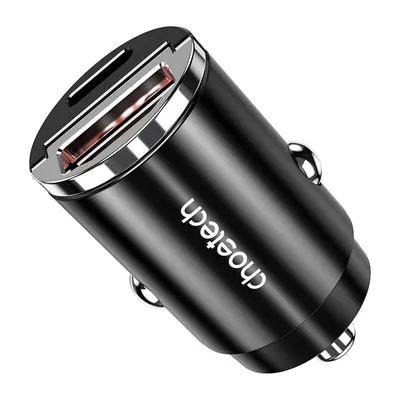 Obrázek produktu pro Nabíječka do auta Choetech Tc0006 1x Usb-A, 1x Usb-C 30W Pd 3.0 (černá)