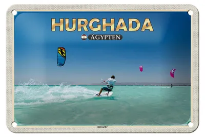 Produktbild von Blechschild Reise 18x12cm Hurghada Ägypten Kitesurfer Urlaub Deko
