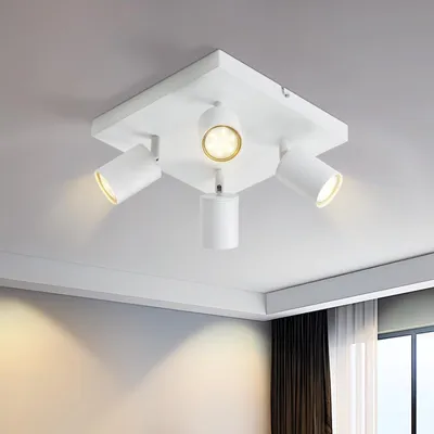 Zdjęcie produktu dla Nowoczesna lampa sufitowa LED z 4 obrotowymi punktami świetlnymi
