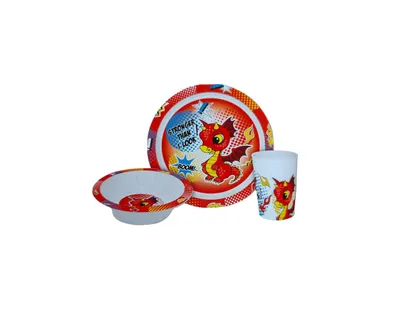 Produktbild von Disney Dragonani Frühstücksset, Mikro-Kunststoffset in der Box - 3-teilig