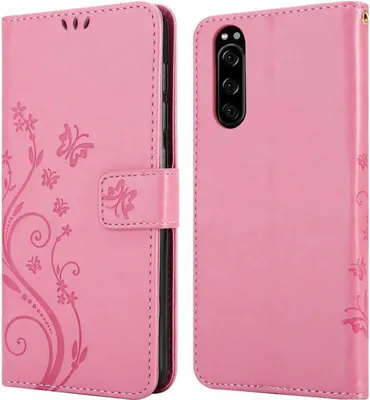 Image de Cadorabo Housse pour Sony Xperia 5 Housse de protection en rose Housse pour portable Etui Case Fleurs Flower