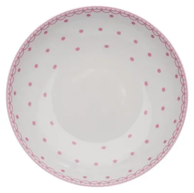 Produktbild von Thun 1794 Tom, tiefer Teller, 20 cm, rosa Punkte, tschechisches Porzellan, Thun