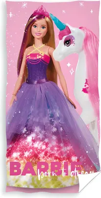 Obrázek produktu pro Carbotex Dětská bavlněná plážová osuška 70x140 Barbie 2 růžová C24