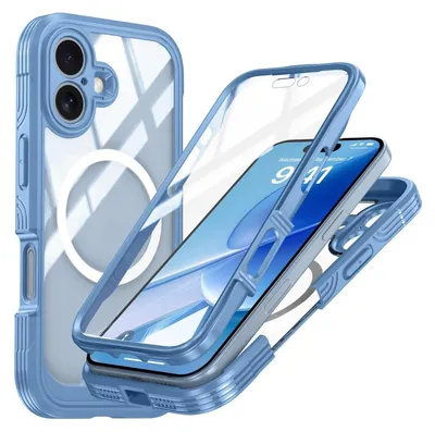 Immagine prodotto di Per Apple iPhone 17 MagSafe Magnetic 360 Full Body Hybrid Case Paraurti Blu