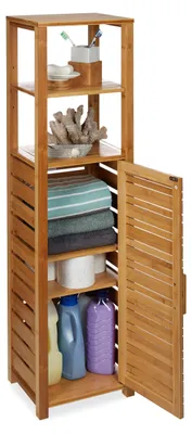 Bambus-Badregal, 6 Ablagen, 119x33x25,5 cm, natur