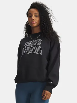 Immagine prodotto di Felpa da donna Under Armour Rival Flc OS con scollo rotondo – Nero SM