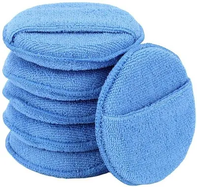 Immagine prodotto di Tamponi applicatori in microfibra, applicatori per cera auto con protuberanze per le dita, tamponi in schiuma per lucidatura e rifinitura, per la pulizia dell'auto e la lucidatura delicata (5 pollici, 6 pezzi)