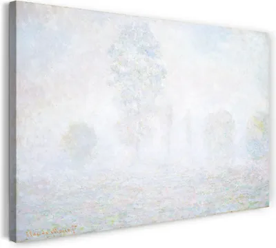 Produktbild von Leinwandbild (120x80cm): Claude Monet - Morgennebel (1888), echter Holz-Keilrahmen inkl. Aufhänger, handgefertigt in Deutschland