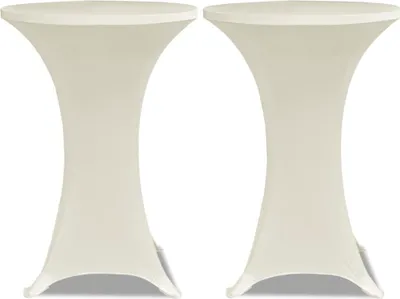 Produktbild von vidaXL 2 x Tischhusse für Stehtisch Stretchhusse Ø70 cm cremefarben