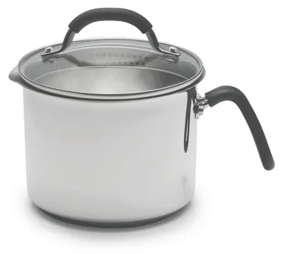 Produktbild von Coolinato Universaltopf 16cm 2,4l aus Edelstahl mit Glasdeckel - unbeschichtet
