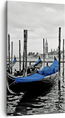 Produktbild von Bild auf Leinwand - Leinwandbild - Venedig Gondel Leuchtturm - 45x80cm - Wand Bild - Wanddeko - Leinwanddruck - Bilder - Kunstdruck - Wanddekoration - Leinwand bilder - Wandkunst - PA45x80-0446