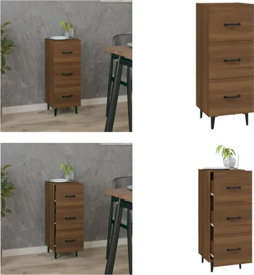Obrázek produktu pro vidaXL Příborník hnědý dubový vzhled 34,5x34x90 cm Materiál na bázi dřeva - Příborník - Příborníky - Skříňka - Úložná skříňka