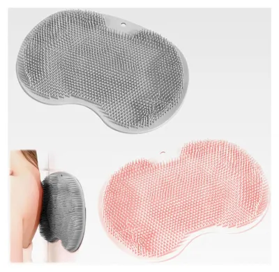 Produktbild von 2 Stück Rutschfeste Silikon Massagepads 27,5 cm * 20 cm mit Rutschfesten Saugnäpfen für die Fußpflege (Grau, Rosa)