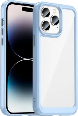 Produktbild von Mobigear Crystal iPhone 14 Pro Max Hülle Hardcase Backcover - Transparent / Blau