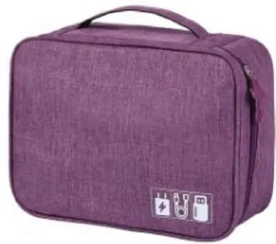 Zdjęcie produktu dla Torba do przechowywania kabli – organizer kabli – etui do ładowania – wakacje – podróże – słuchawki – fioletowy