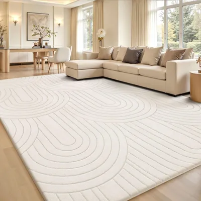 Image de Tapis moelleux et texturé avec effet 3D, idéal pour les enfants, dimensions : 160 x 230 cm