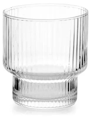 6er-Set Trinkgläser, transparent, 32 cl, gestreift