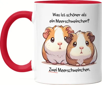 Produktbild von Was ist schöner als ein Meerschweinchen Tasse Rot Nagetier Meerschweinchen Süß