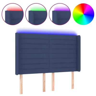 Produktbild von LED Kopfteil Blau 147x16x118/128 cm Stoff