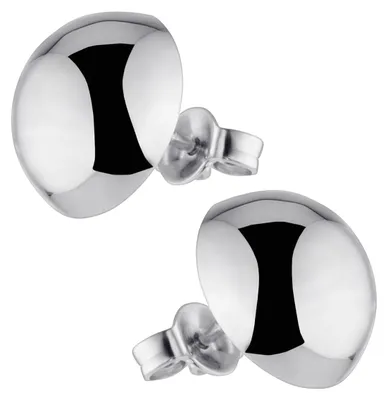 Produktbild von MATERIA Damen Ohrstecker rund groß 925 Silber Ohrringe Stecker Halbkugel rhodiniert mit Schmuck-Box 12mm SO-88-12mm