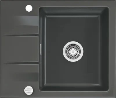 Produktbild von Systemceram KeraDomo Spüle GENEA 60 in SCHIEFER mit Excenterbedienung / Einbauspüle