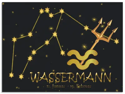 Produktbild von ARTland Wandbild Alu für Innen & Outdoor Sternzeichen - Wassermann Größe: 120x90 cm