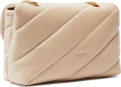 Immagine prodotto di PINKO Pelle borsa a tracolla borsa a tracolla Love Puff Classic CL Sheep Nappa Beige - Smoke Grey - Antique Gold