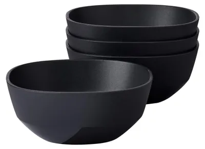 Servierschalen-Set, 4 Stück, 250 ml, spülmaschinenfest, schwarz