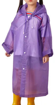 Produktbild von Kinder-Regenmantel für Outdoor-Aktivitäten, wasserabweisend, mattiert, mit Kordelzug, Regencape für Camping