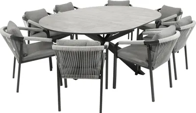 Produktbild von Garnitur LYON 9-teilig, Alu + ECP + Rope grau
