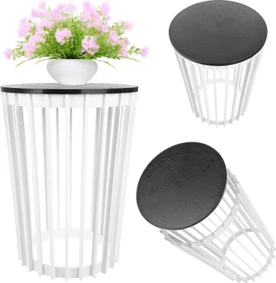 Produktbild von KADAX Doppelseitiger Blumenständer 54 cm Weiß + Schwarze Oberseite
