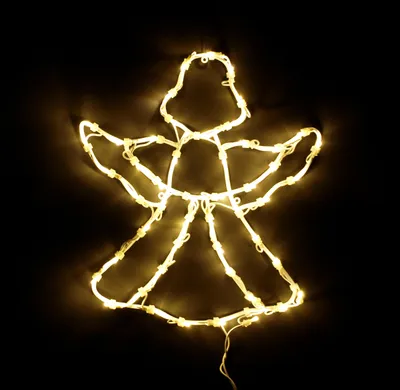 Produktbild von DEGAMO Fensterbild Weihnachtssilhouette Engel 42cm mit 50 LED weiss, 230V