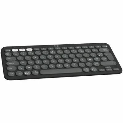 Produktbild von Logitech Pebble Keys 2 K380s, Mini, Kabellos, Bluetooth, Scherenschalter, AZERTY, Graphit