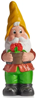 Produktbild von Ibergarden Gartenzwerg Figur mit gelber Mutze - Keramik - 50 cm