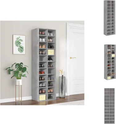 Obrázek produktu pro vidaXL Botník betonový šedý 54x34x183 cm materiál na bázi dřeva - Regály a skříně na boty