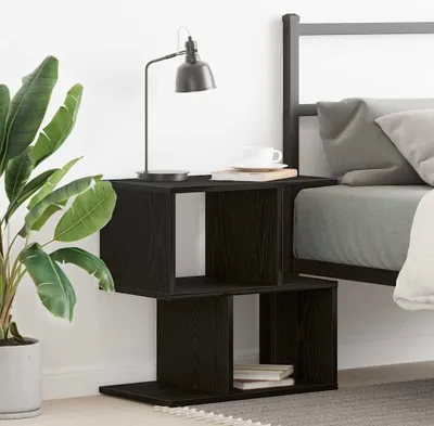 Image de vidaXL Table de chevet noire aspect chêne 50 x 30 x 51,5 cm en aggloméré